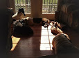 sunbathing in the house