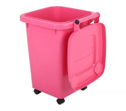 Pink Plastic Garbage Bin